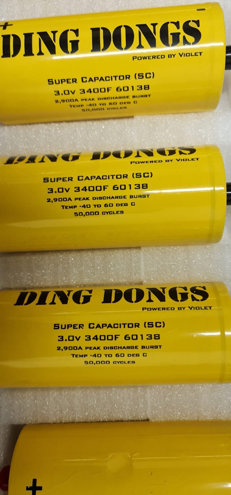 Ding Dongs Supercap 3.0v 3400F 2900A 500,000 cycles 6 Cell Per Bank - Image 5